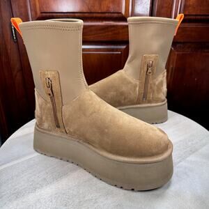 UGG Womens Classic Dipper Chestnut Brown Platform Suede Boots 1144031 Size 9 New
